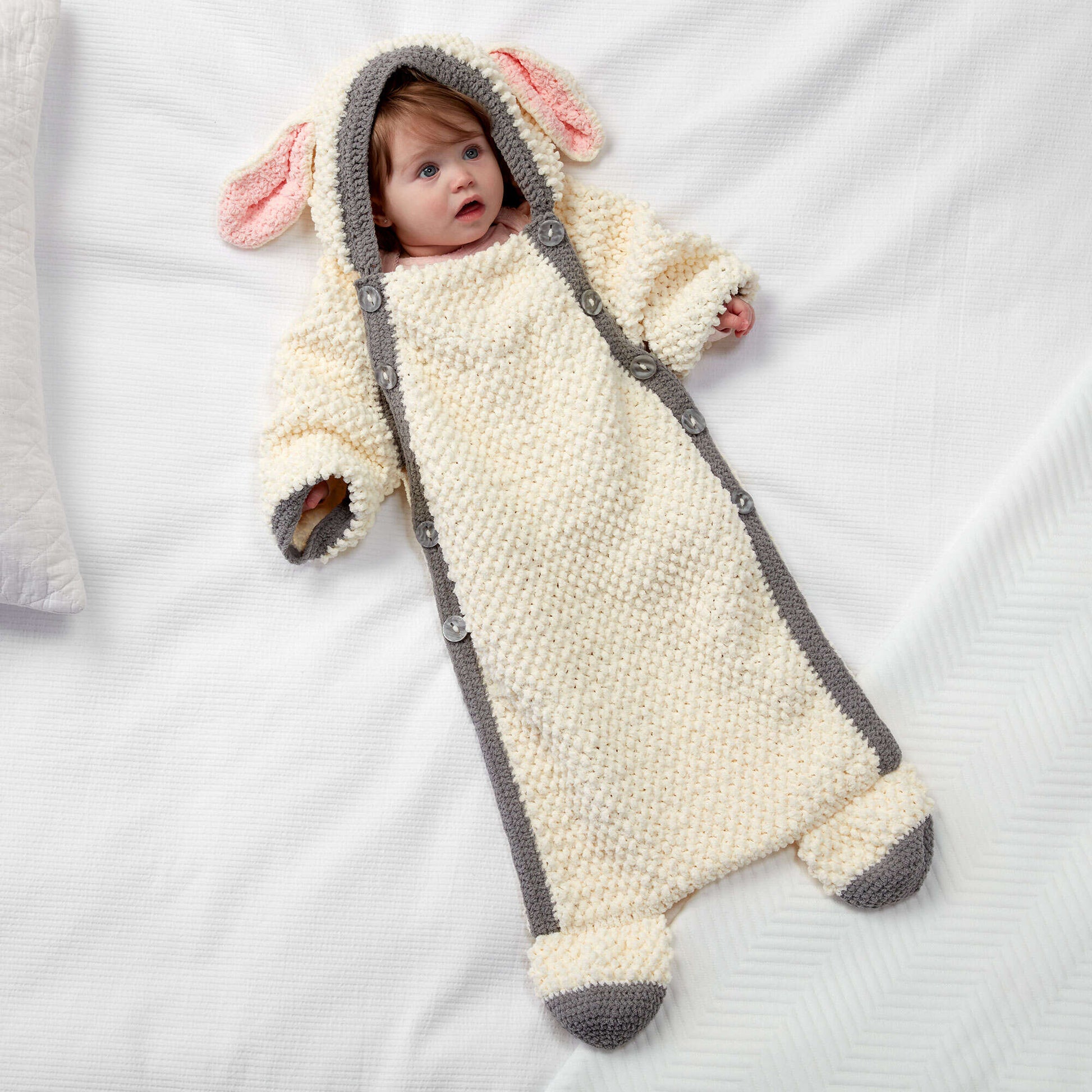 Snuggle Up with Yawn the Sheep Crochet Snuggle Sack