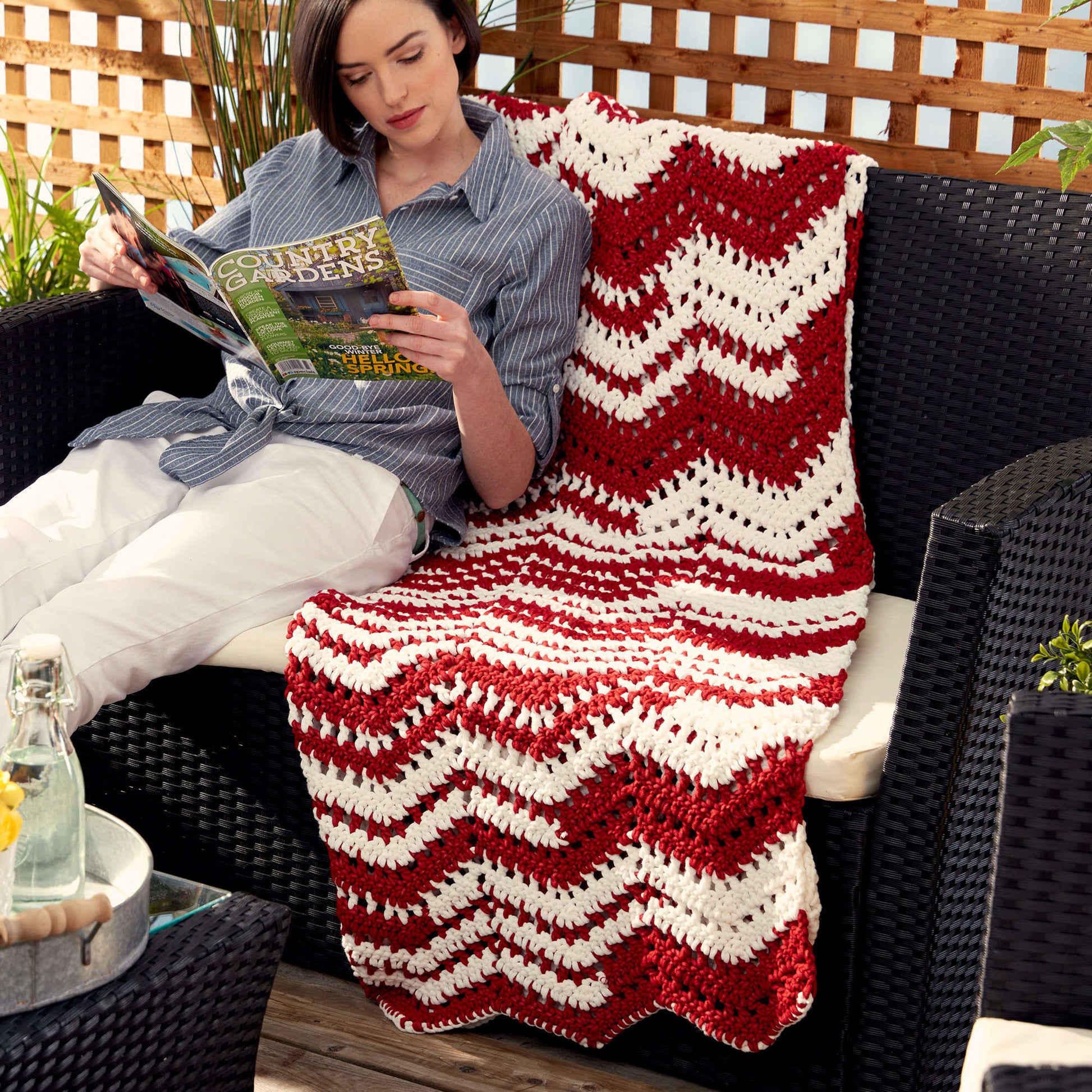 Catch the Rays with the Ripples in the Sun Crochet Blanket